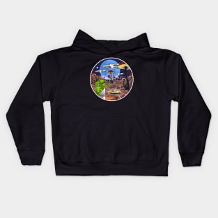 Psychedelic Magic Mushrooms Aliens Kids Hoodie